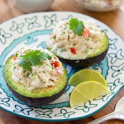 Avocado Bean Salad, Crab Recipes Healthy, Crab Stuffed Avocado, Stuffed Avocado, Crab Salad Recipe, Avocado Bowl, Shrimp Avocado Salad, Scratch Cooking, Crab Stuffed