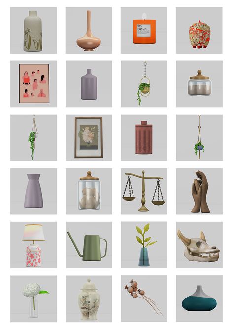 Everyday Clutter Sims 4 Cc, Maxis Match Clutter Sims 4, Sims 4 Houses Maxis Match, Sims 4 Free Cc Decor, Build Mode Sims 4 Cc, Sims 4 Vase Cc, Sims 4 Aesthetic Cc Furniture Maxis Match, Sims 4 Anthropologie Cc, Sims 4 Cc Boho Decor