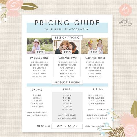 Photo Print Packaging, Photographers Price List, Photography Price List Template, Photography Pricing Template, Photography Business Ideas, Photography Price List, Wedding Photography List, Pricing List, Pricing Guide Photography