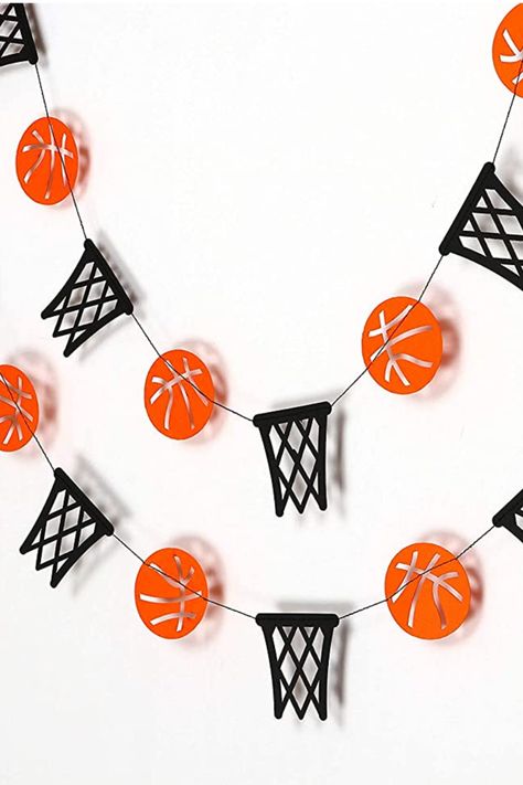 March Madness Party Decorations, Basketball Garland, March Madness Party, Sports Day Decoration, Sports Theme Party, March Madness Parties, Basketball Birthday Party, Basketball Theme Party, Basketball Decorations