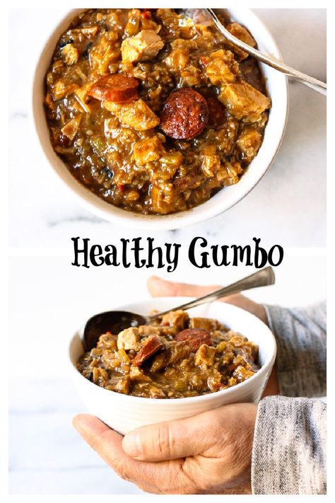 Healthy Gumbo Recipe, Healthy Gumbo, Louisiana Gumbo, Traditional Holiday Recipes, Healthy Entrees, Gumbo Recipe, Clean Eating Meal Plan, Free Meal, Quick Healthy Meals