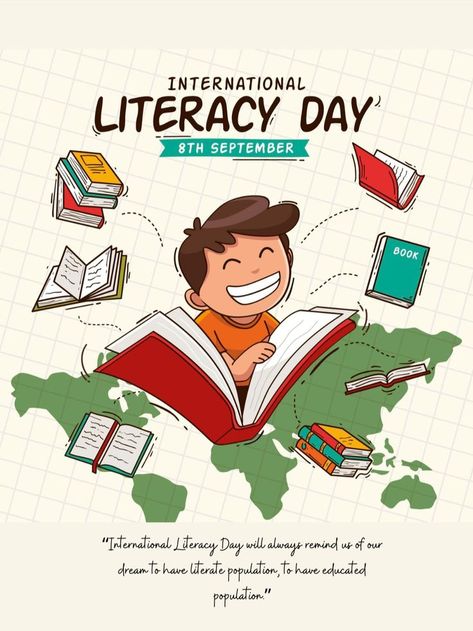 Happy International Literacy Day ! World Literacy Day, World Reading Day, App Development Design, Literature Posters, International Literacy Day, Family Literacy, Importance Of Reading, Literacy Day, Literacy Coaching