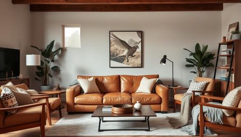 Light Brown Leather Couch: How To Create Comfort Cognac Couch Living Room, Cognac Couch Living Room Ideas, Light Brown Leather Couch, Cognac Couch, Reclining Couch, Couch Living Room Ideas, Cozy Bedroom Design, Brown Leather Couch, Recliner Couch