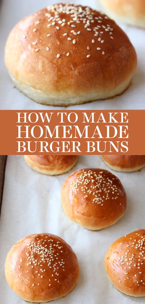 How to Make Burger Buns homemade that are one thousand times better than anything store-bought! These are the BEST. So soft, fluffy and rich - nothing competes with this easy recipe! Video included. Burger Buns Homemade, Beautiful Bun Hairstyles, Buns Homemade, How To Make Burgers, Homemade Burger Buns, Homemade Burger, Homemade Burgers, Bun Recipe, Burger Buns