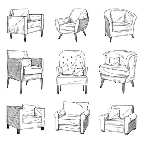 Furniture Sketches, Texture Sketch, Sofa Drawing, Drawing Furniture, Chairs Logo, Chair Drawing, Furniture Sketch, Furniture Design Sketches, Etch A Sketch