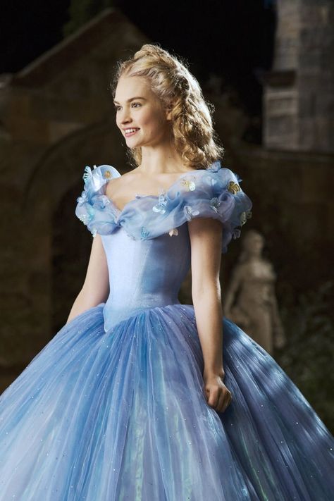 Why Lily James Is "Actively Seeking Characters That Are Different" From Cinderella Cosplay Wig Tutorial, Cinderella Ballgown, New Cinderella Movie, Cinderella Aesthetic, Cinderella Cosplay, Cinderella Movie, Cinderella 2015, Ballgown Wedding Dress, Ballgown Wedding