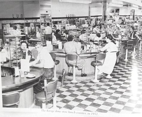 Kresge's Dime Store Food Counter 1954 American Diners, Publix Supermarket, Paducah Kentucky, Food Counter, Vintage Diner, Windsor Ontario, Store Food, American Diner, Historical People