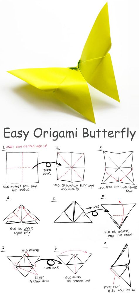 How To Make an Easy Origami Butterfly Oragami Ideas Step By Step Butterfly, Spring Origami Easy, How To Fold A Paper Butterfly, Paper Folding Step By Step, Origami Easy Step By Step Butterfly, Origami Easy Step By Step Paper Flowers, Paper Butterfly Origami, Orgamini Easy Butterfly, How To Fold Paper Butterflies