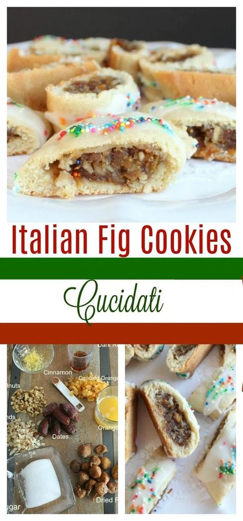 Italian Fig Cookies {Cucidati} - Family Table Treasures Dessert Favorites, Italian Fig Cookies, Buttery Cookie, Fig Cookies, Italian Cookie, Cinnamon Candy, Biscuit Sandwich, Frugal Christmas, Fig Recipes