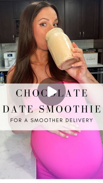 Dates Smoothie Recipes, Chocolate Date Smoothie, 3rd Trimester Smoothie, Cervix Softening Food, Pregnancy Date Smoothie, Dates Pregnancy Recipes, Date Smoothie Pregnancy, Date Recipes Pregnancy, Pregnancy Date