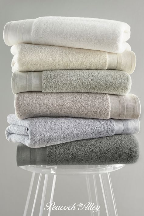 Refresh Towels, Bride Towel, Spa Inspired Bathrooms, Classy Bathroom, Luxury Bath Towels, Monogrammed Bath Towels, Washing Towels, Peacock Alley, Fluffy Towels