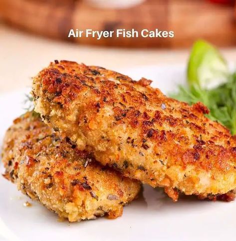 Air Fryer Fish Cakes Recipe - Magic Skillet Air Fryer Fish Cakes Recipe, Air Fryer Fish Cakes, Pollock Fish Recipes Air Fryer, Jack Mackerel Patties Recipe, Katsu Recipes, Air Fried Fish, Cake Recipes Uk, Fish Patties, Airfryer Recept