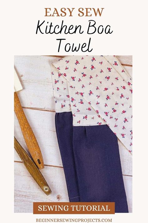 Tea Towel Sewing Patterns, Tea Towel Scarf, Kitchen Towel Scarfs, Kitchen Neck Towel Pattern, Neck Towel Pattern, Towel Scarf Free Pattern, Cooking Scarf Pattern, Sewing Kitchen Towels, Towel Boa Free Pattern