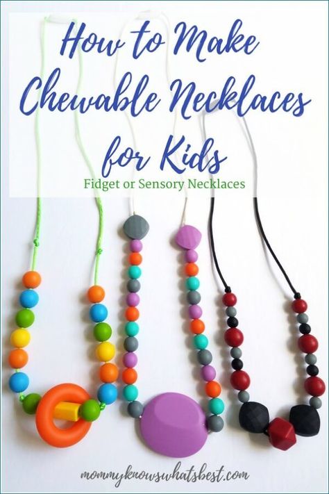 Chewable Necklace, Diy Teething Necklace, How To Make Silicone, Sensory Necklace, Necklace For Kids, Fidget Tools, Chew Necklace, Silicone Teething Necklace, Silicone Necklace