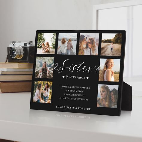 Sister Photo Frame Gift Ideas, Creative Gifts For Sister, Aesthetic Photo Frame Ideas, Photo Collage Ideas Gift, Photo Frame Ideas For Birthday Gift, Photo Collage Ideas Framed, Sisters Photo Frame, Sister Definition, Collage Photo Frame Design