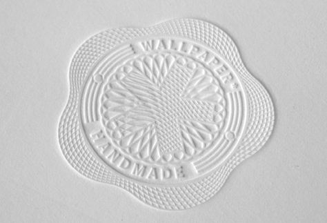 emboss - Repinned by UXSherlock. #Emboss #Wallpaper #Handmade #Identity #Logos #Graphics #BrandIdentity #GraphicDesign #Graphic #Typography Embossed Stamp, Unusual Wallpaper, Handmade Wallpaper, Graphic Typography, Embossed Seal, Embossing Stamp, Wine Label Design, Wallpaper Uk, Creative Review