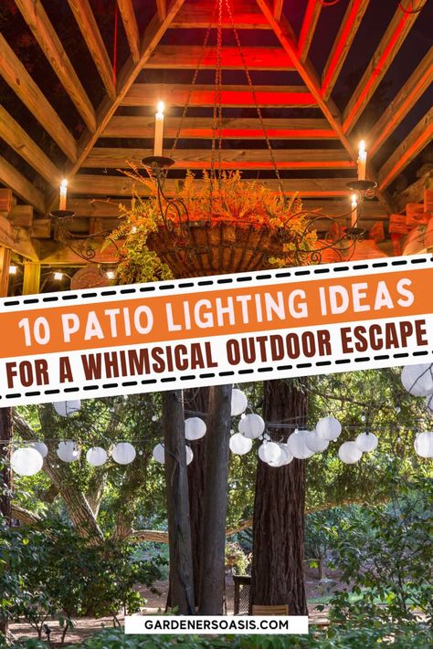 Patio Lighting Ideas: 10 Beautiful Ways To Light Your Backyard | Gardening Solar Lights For Garden, Garden Gate Ideas, Patio Lighting Ideas, Lighting Your Garden, Best Solar Lights, Wooden Garden Gate, Garden Gate Design, Lights For Garden, Solar Landscape Lighting