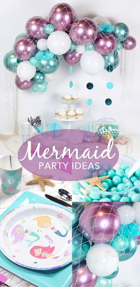 "Wish We Were Mermaids" Birthday Party on Kara's Party Ideas | KarasPartyIdeas.com (3) Mermaids Birthday Party, 4de Verjaardag, Mermaid Birthday Party Decorations, Mermaid Theme Party, Sea Birthday Party, Mermaid Parties, Little Mermaid Birthday, Mermaid Theme Birthday, Mermaid Birthday Party