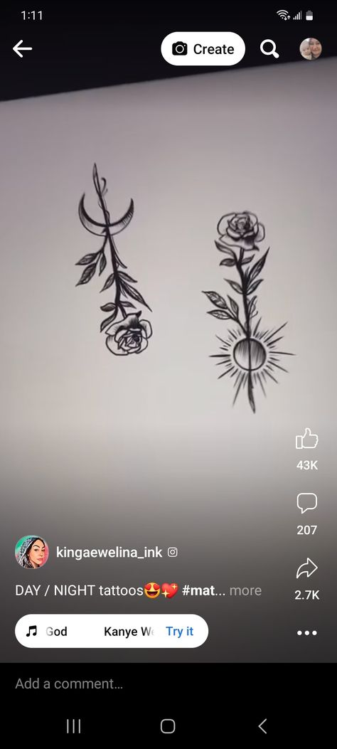 Moon Tattoo Designs Matching, Matching Rose Tattoos Best Friends, Sun Moon Bestie Tattoo, Sun Moon Rose Tattoo, Sun And Moon Tattoo With Flowers, Sun And Moon Bestie Tattoos, Twitches Sun And Moon Tattoo, Best Friend Tattoos Sun And Moon, Matching Moon And Sun Tattoos