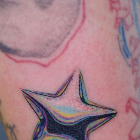 K I N X on Instagram: "Chrome star from my flash! 😍🌈 . . . . . . . . #milwaukeetattoo#milwaukeetattooartist#midwesttattoo#midwesttattooartist#wisconsintattoo#wisconsintattooartist#kinxtattoos#kinxtattoo#kinx#hmongtattooartist#chrometattoo#oilslicktattoo#startattoo#microrealism#microrealismtattoo" Chrome Star Tattoo, Chrome Tattoo, Chrome Star, Star Tattoo Designs, Star Tattoos, Color Tattoo, Tattoo Ideas, Tattoo Designs, Flash