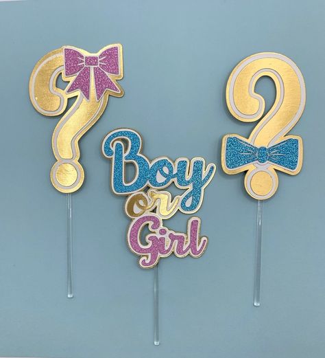 Gender Reveal Cake Topper Printable, Cricut Cupcake Toppers, He Or She Cake Topper, Gender Reveal Cupcake Toppers, Moldes Para Baby Shower, Diy Cake Topper Birthday, Gender Reveal Cupcakes, Gender Reveal Cake Topper, Photo Cake Topper