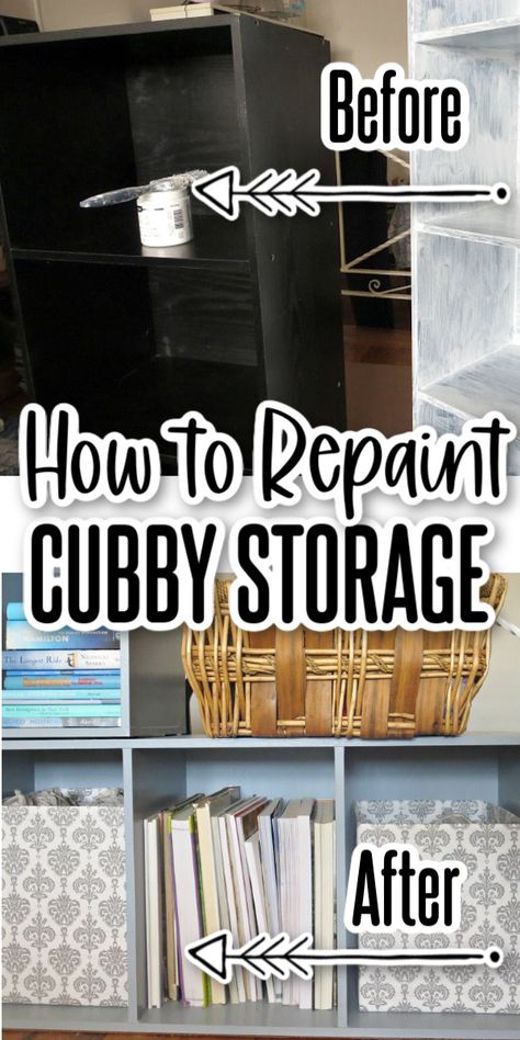 Painted Cubby Storage, Cubby Shelf Makeover, Cube Makeover, Cubby Makeover, Upcycle Bookcase, Diy Cubby, Diy Home Organization, Bookshelves Storage, Diy Cube Storage