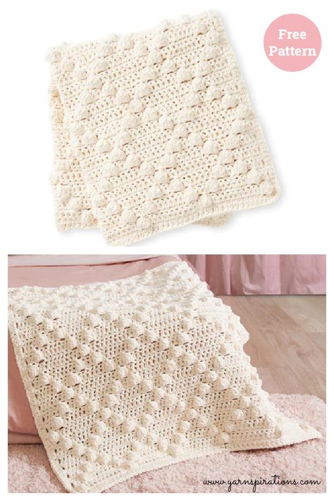 Bobble Blanket Free Crochet Pattern Bobble Crochet Pillow Patterns, Bobble Stitch Crochet Blanket Pattern, Crochet Bobble Blanket Pattern, Crochet Bobble Blanket, Bobble Stitch Crochet Blanket, Crochet Sampler, Bobble Blanket, Bobble Stitch Crochet, Lovey Crochet