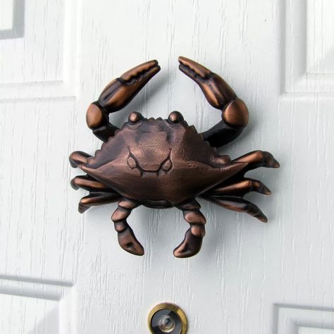 Door Knockers Unique, Living Room Door, Charleston Homes, Farmhouse Traditional, New Homeowner Gift, Blue Crab, Accent Doors, Traditional Furniture, Door Knocker