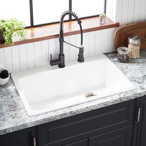 A lasting addition to a high-traffic kitchen, the 33 Composite Kitchen Sinks, Granite Composite Sinks, Kitchen Chores, Drainboard Sink, Composite Sink, Drop In Kitchen Sink, White Kitchen Sink, Black Faucet, Drop In Sink