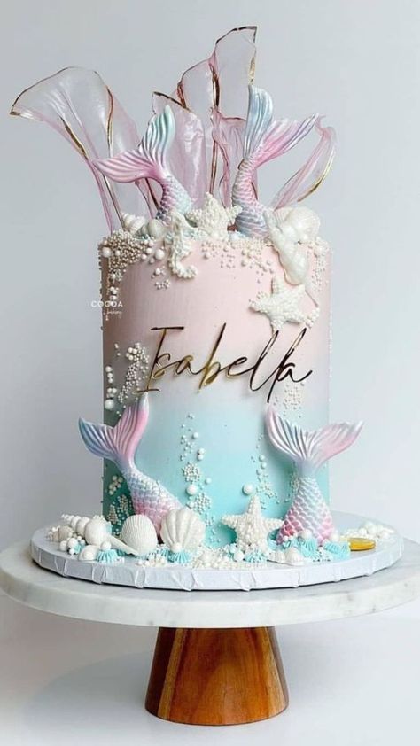 Mermaid Cake For Adults, Masha Cake, Barbie Themed Cake, Mermaid Queen, Barbie Mermaid, 6th Birthday Cakes, Little Mermaid Cakes, Mermaid Theme Birthday Party, Mermaid Birthday Cakes