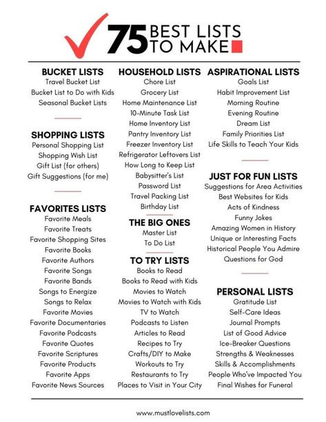 Ultimate Organization List, Get Seriously Organized List, Ultimate To Do List, List Of Things To Organize, Things To Make A List Of, My Interests List, List To Make Journal, 100 List Of Lists, List Of Interests