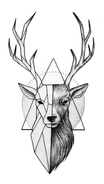 Yaptır Deer Tattoo Designs, Stag Tattoo, Deer Drawing, Kunst Tattoos, Deer Tattoo, Geometric Tattoos, Butterfly Tattoos, Tiny Tattoo, Geometric Drawing