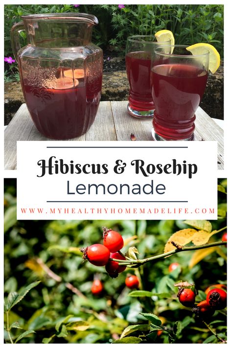 Hibiscus & Rosehips Lemonade | Herbal Home Remedies | Healthy Recipes | Healthy Drinks | Herbs | My Healthy Homemade Life | #lemonade #herbal #herbs #hibiscus Rosehip Recipes, Good Lemonade Recipe, Best Lemonade, Lectin Free, Lemonade Recipe, Homemade Lemonade, Vegan Gluten Free Recipes, Lemonade Recipes, Easy Cocktails