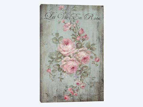 La Vie En Rose Shabby French Chic, Debi Coules, Country Decorating, Decor Shabby Chic, Stupell Industries, Rose Painting, Arte Floral, Decor Rustic, Giclee Art