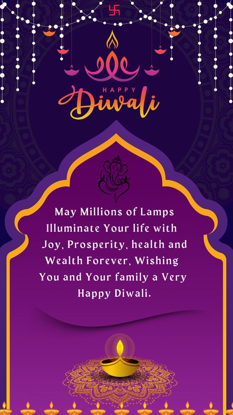 May millions of lamps illuminate your life with joy, prosperity, health and wealth forever. Wishing you and your family a very Happy Diwali. #dilkidiwali #printrist #greetings #posters #design #designs #greetingcard #trending Happy Diwali In English, Happy Diwali To Family, Subh Dipawali Poster, Deepavali Poster In Kannada, Happy Diwali To You And Your Family, Deepavali Poster Design, Happy Diwali Family, Happy Deepavali Design, Happy Dipawali Wishes