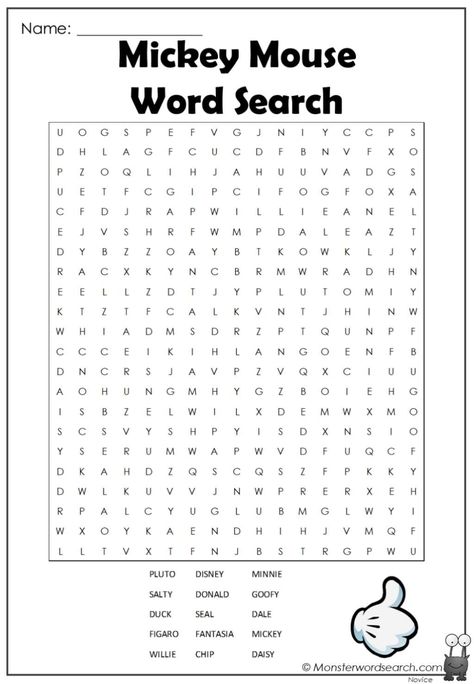 Mickey Mouse Word Search- Monster Word Search Sonic Word Search, Mickey Mouse Activities For Kids, Mickey Mouse Worksheets, Mickey Mouse Activities, Disney Worksheets, Disney Word Search, Letras Disney, Printable Mickey Mouse, Kids Word Search