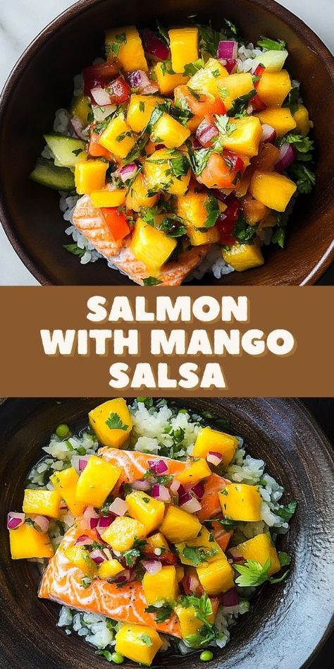 Grilled Salmon with Mango Salsa is the perfect light and fresh summer dinner! The tender, flavorful salmon pairs beautifully with the tangy sweetness of mango salsa, creating a refreshing meal that's both healthy and satisfying. Perfect for a BBQ, weeknight dinner, or meal prep, this recipe is packed with nutrients and flavor. #GrilledSalmon #MangoSalsa #HealthyRecipes #SummerDinner #SeafoodLovers 🐟🥭🍽️ Mango Sauce For Fish, Mango Salsa For Fish, Fresh Summer Dinner, Salmon With Mango Salsa, Kiwi Salsa, Mango Salmon, Romantic Food, Salmon With Mango, Healthy Summer Dinner