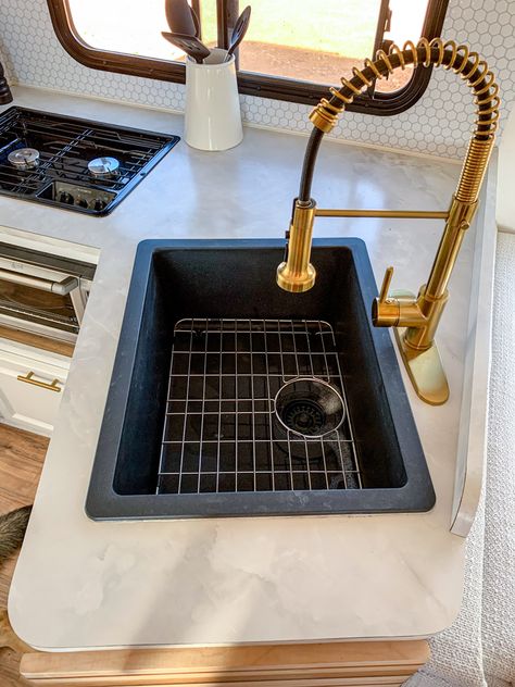 Rv Kitchen Sink Remodel, Rv Sink Ideas, Rv Sink Replacement, Van Rv Conversion, Rv Kitchen Remodel, Trailer Inspiration, Kitchen Sink Remodel, Rv Conversion, Rv Sink