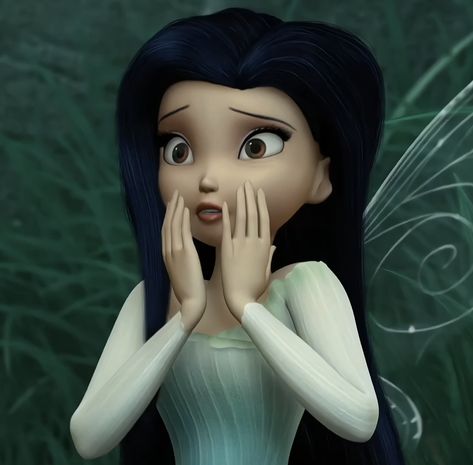 Pixie Hollow Silvermist, Silver Mist Aesthetic, Silvermist Aesthetic Icon, Silver Mist Tinkerbell, Silvermist Icon, Silvermist Pfp, Tinkerbell Pfp, Silvermist Aesthetic, Characters With Black Hair