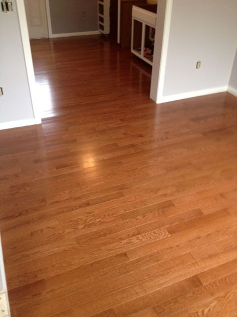 Nothing beats a classic look like Gunstock Oak! “Was pleasantly surprised with how amazing the quality of this flooring was based on the price! I was expecting a nice, but average looking floor, and I was shocked with how great it came out. The actual flooring looks absolutely perfect… The width is beautiful and the color looks so rich and streamline!” – Aly, MA Gunstock Oak Floors Living Room, Honey Colored Wood Floors, Maple Lvp Flooring, Gunstock Oak Floors Kitchen, Gunstock Oak Floors, Warm Honey Oak Vinyl Flooring Lowes, Gallbladder Recipes, Hardwood Floor Stain Colors, Shaw Brighton Golden Hickory Vinyl Floorin