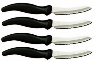 Stainless Steel Steak Knives  Set of 4 Serrated Kitchen Knife Set Voted Best Kitchen Knife by Product Stop Blade Steak, Best Kitchen Knife Set, Best Kitchen Knives, Knife Roll, Steak Knife Set, Steak Knife, Kitchen Cutlery, Specialty Knives, Cutlery Sets