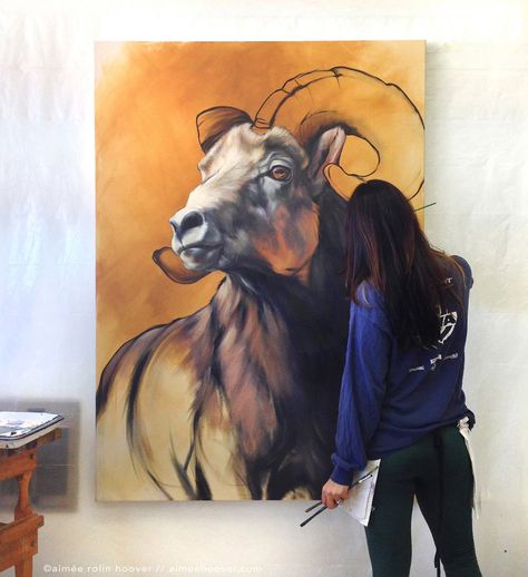 Yak Painting, Herron Painting, Ram Abstract Painting, Abstract Hunting Painting, Bull Oil Painting, Contemporary Wildlife Art, Animal Paintings Acrylic, Wildlife Day, Wildlife Paintings