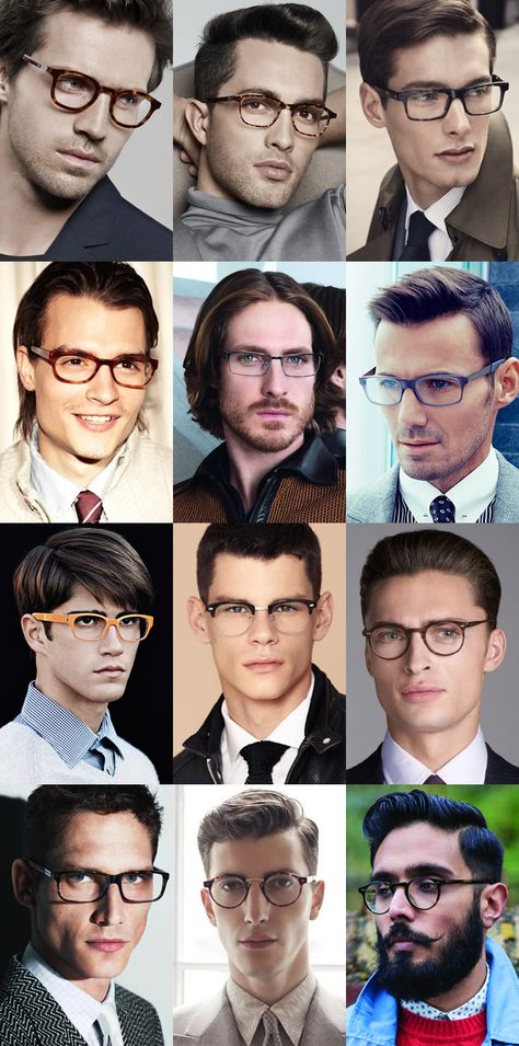 Men’s Spectacles/Glasses Guide | FashionBeans Men With Glasses, Styles Of Fashion, Mens Eye Glasses, Glasses Guide, Glasses For Your Face Shape, Mens Glasses Fashion, Mens Frames, Lookbook Inspiration, Ray Ban Sunglasses Sale