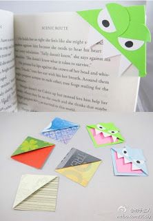 Monster Bookmark, Bookmark Diy, Origami Bookmarks, Penanda Buku, Corner Bookmarks, Kirigami, Crafty Craft, Cute Crafts, Paper Cut