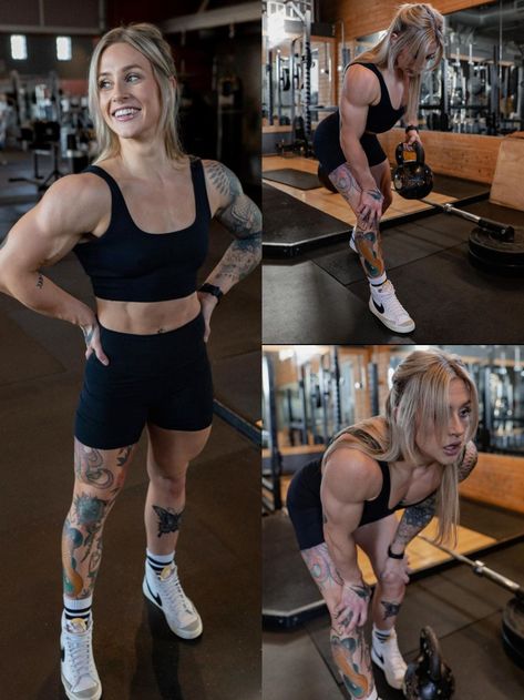 Buff Lady, Josie Hamming, Female Powerlifter, Powerlifting Women, Athleisure Photoshoot, Power Lifting Women, Crossfit Body, People References, Power Lifting