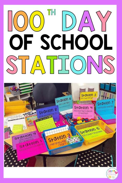 100 Day Of School Craft Kindergarten, 100 Day School Activities, 1st Grade 100 Days Of School, 100th Day Of School Classroom Activities, 100 Th Day Of School Kindergarten Activities, 100th Day Centers For Kindergarten, 100 Day Of Kindergarten Ideas, 100 Day Of School Activities 2nd Grade, 100 Day Activity For Kindergarten