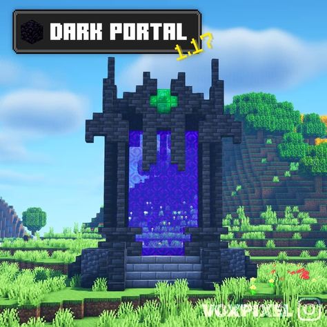 Minecraft Nether Portal Design Medieval, Big Nether Portal Design, Aesthetic Nether Portal, Minecraft Towers, Nether Portal Design, Minecraft Portal, Nether Portal, Minecraft Building Guide, Portal Design