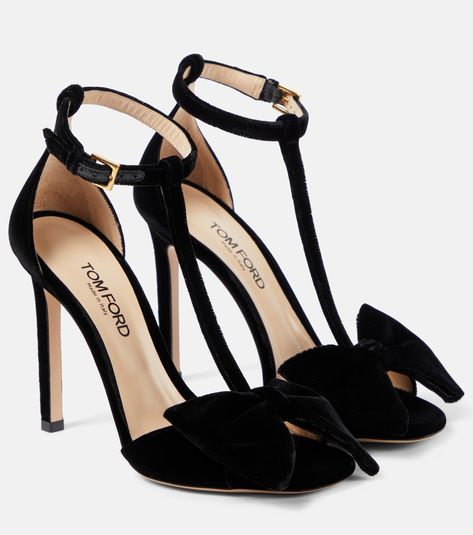 Brigitte velvet sandals in black - Tom Ford | Mytheresa Iconic Heels, Tom Ford Sandals, Tom Ford Heels Stilettos, Luxury Black T-strap Heels, Tom Ford Women, Black Tom Ford Heels, Luxury Black T-strap Sandals With Ankle Strap, Tom Ford Heels, Spring Sunglasses