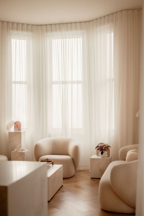 Sheer-curtains-living-room Sheers Curtains Living Room, Window Covering Ideas, Early Morning Sun, Sarah Harris, Individual Space, Micah Gianneli, Hotel Lounge, Modern Style Homes, Window Covering