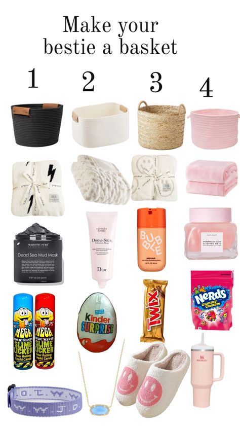 Birthday Baskets For Women Diy, Birthday Gift Bag Ideas, Gift Bag Ideas For Women, Bae Baskets, Shuffles Ideas, Birthday Baskets, Gift Bag Ideas, Burr Basket, Care Basket